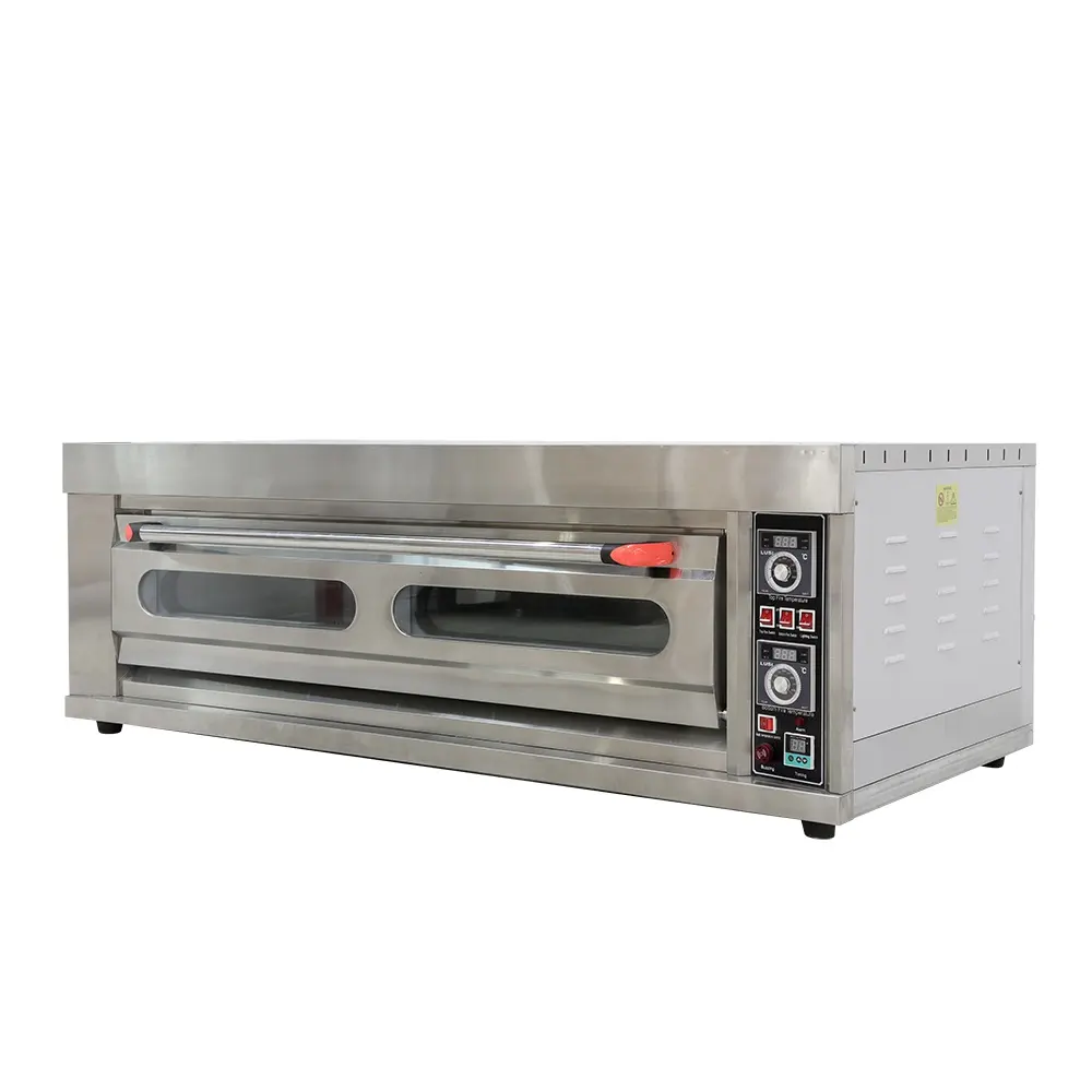 Forno commerciale per la cottura del pane attrezzatura da forno 1 piano 2 teglie forno elettrico per Pizza a Gas