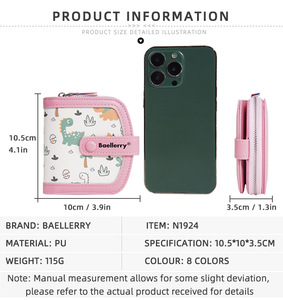 Baellerry New <strong>Trendy</strong> Ladies Small Wallet with Buckle Closure - Leather Card Holder &amp; Change <strong>Pouch</strong> - Product Image 3
