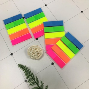 Wholesale 5-Color Fluorescent PVC Film <strong>Index</strong> Page Marker Sticky Memo <strong>Notes</strong> Self-Adhesive <strong>Notebooks</strong> - Product Image 2