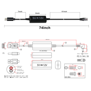 Kabel Power Injector USB-C ke RJ45, adaptor Ethernet Step-5V sampai 12V untuk kamera IP, titik akses, perangkat IoT - Product Image 4