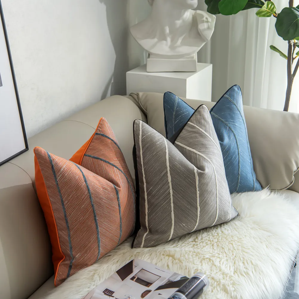 धारियों बनावट फेंक तकिया मामले सजावटी फेंक तकिया कवर वर्ग Pillowcase आधुनिक लहजे तकिया सोफे सोफे के लिए शामिल किया गया