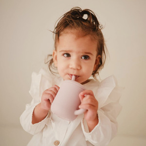 Custom Accept Home Use Reusable Silicone Toddler Training <strong>Cup</strong> with Straw Lid with Two Handles Baby <strong>Open</strong> <strong>Cup</strong> for Drinking - Product Image 5