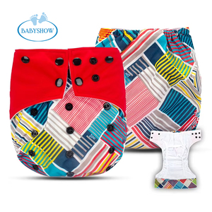 Babyshow <span class=keywords><strong>2025</strong></span> tốt nhất có thể tái sử dụng bé có thể giặt vải tã tã đôi miếng vải hình tam giác với in PE phim phong cách mới cho tốt nhất tã bé - Product Image 1