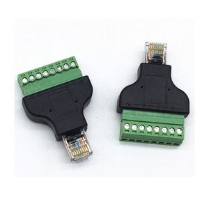 Adaptador de tornillo de conector de terminal Av de bloque de 8 pines de red RJ45 macho de uso fácil - Product Image 2