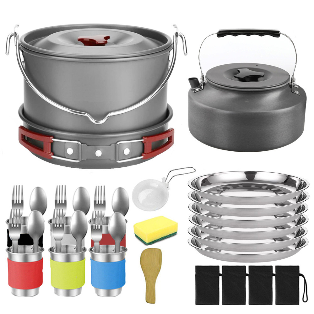 Pot à poignée marron pour 6 personnes, théière noire, tasse six couleurs