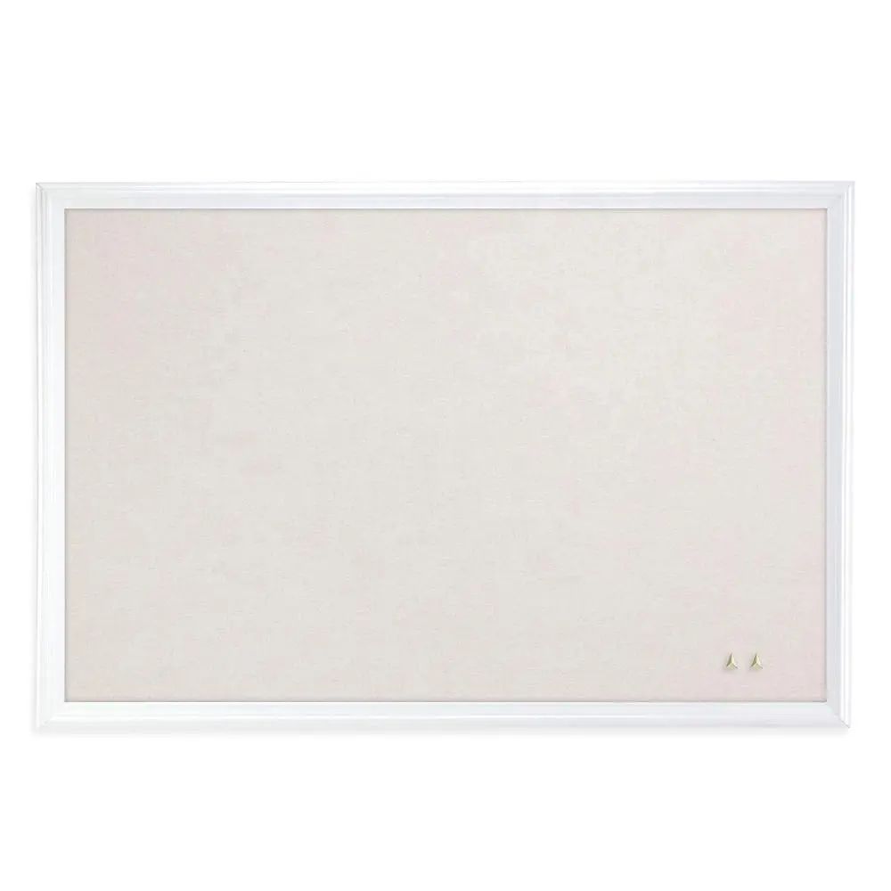 White Cork Board 30" x 20" Large Framed Bulletin Boards for School Home, Kitchen and Office Walls