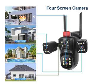 Rscamtom 4 Objektiv 10x Zoom wasserdichte Außen kamera 8mp Nachtsicht Vollfarb alarm Push-Kameras WiFi