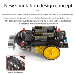Microcontrollore intelligente per auto ad ultrasuoni per evitare gli ostacoli per il monitoraggio delle auto che vanno robot programmazione kit per auto fai da te - Product Image 5