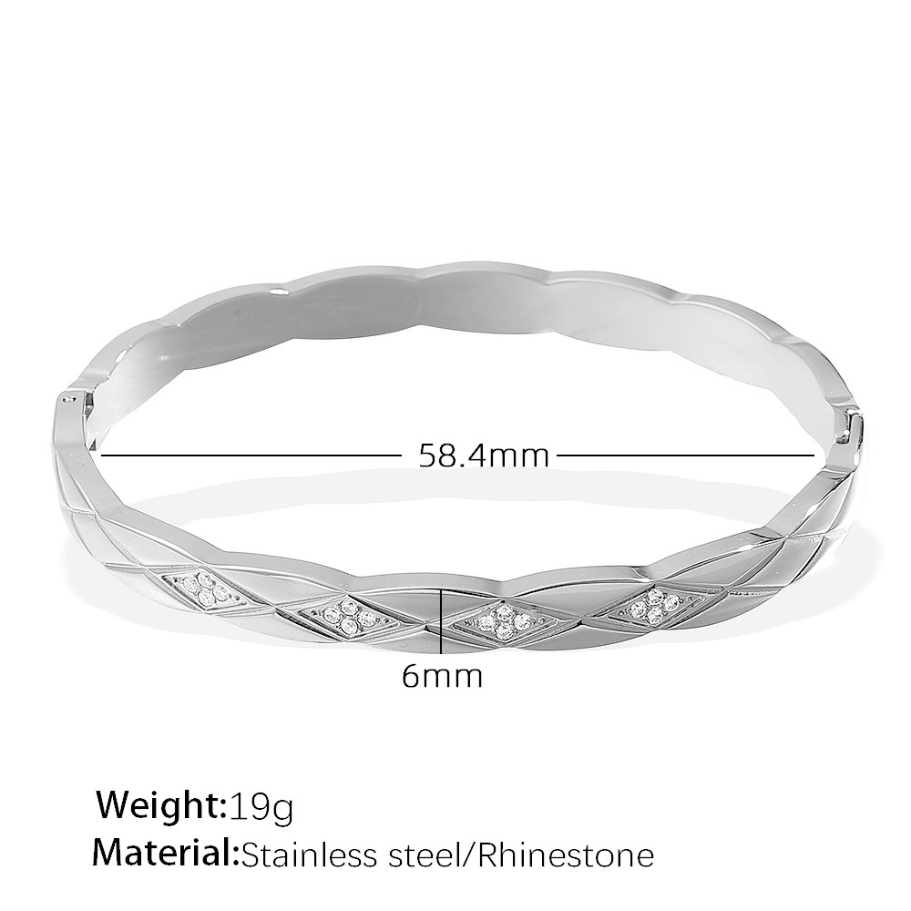 SZ211WES White Diamond Silver Bracelet