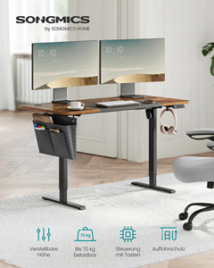 VASAGLE可调高度站立桌家庭办公桌，带拼接板4高度电动站立桌 - Product Image 2