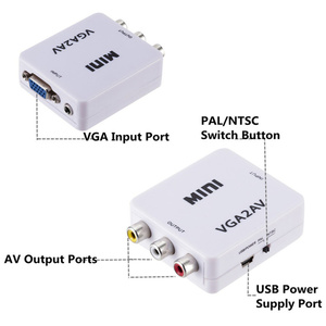 1080P Mini Video Convertor <strong>VGA</strong> to AV Video Converter Converter - Product Image 2