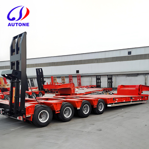 Low Bed Semi Trailer Low Bed <strong>Container</strong> Semi Trailer 3 Axle 40ft Lowbed 60 Ton Low Bed Front <strong>Loading</strong> Lowbed Semi Trailer - Product Image 5