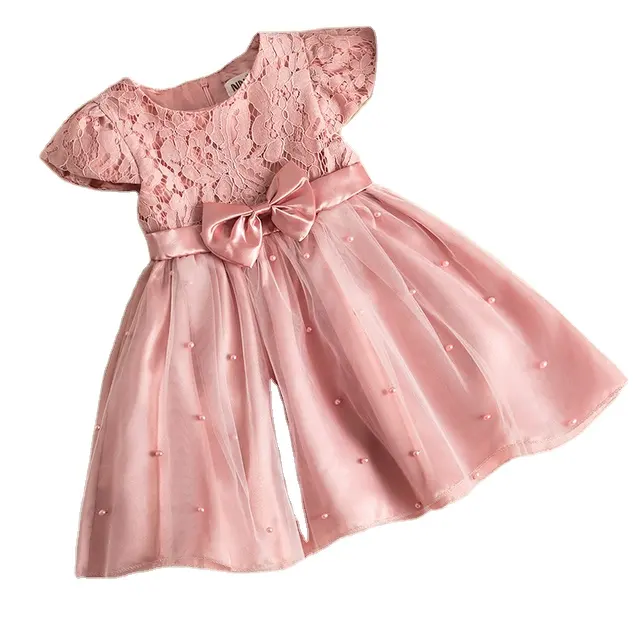 Vestido de fiesta de princesa de encaje para niñas, ropa de boda roja para niños, Vestidos de fiesta de año nuevo, vestido de Navidad para niñas