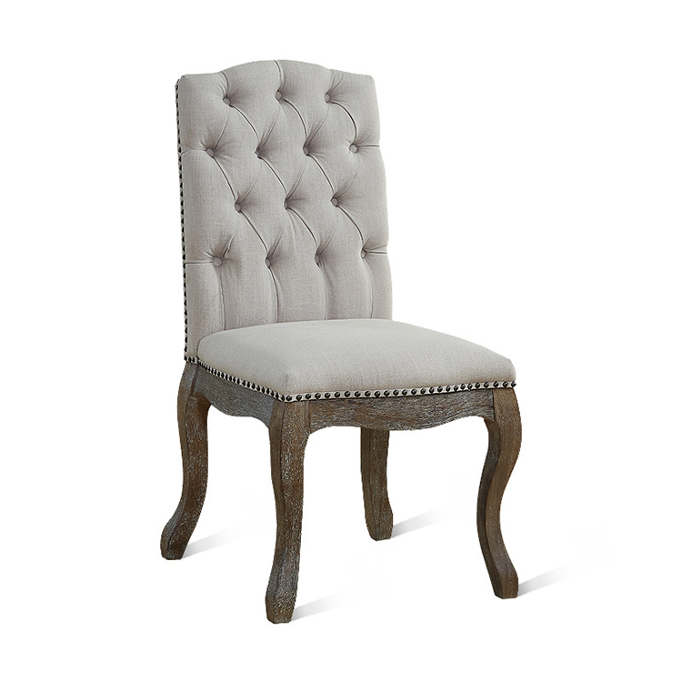 Hot Sale American Style Fabric Upholstered dinning chair with tufted buttons for dinning room