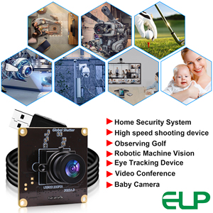 ELP Raspberry PI Global Shutter modulo fotocamera USB con obiettivo grandangolare da 2.1mm alta FPS 1080p 90FPS Webcam per il riconoscimento dei gesti - Product Image 6
