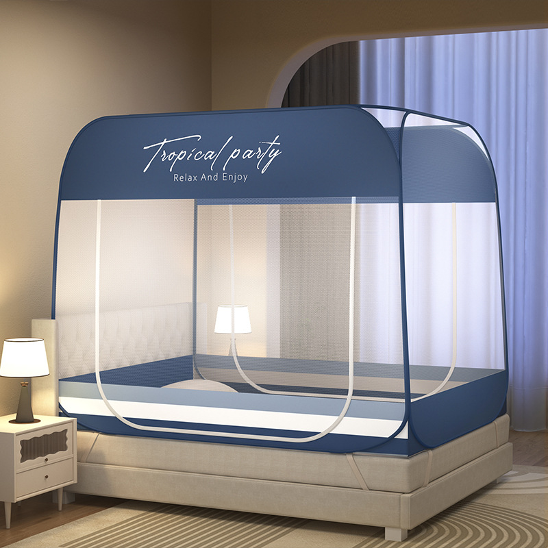 Striped blue cloth triangle double door