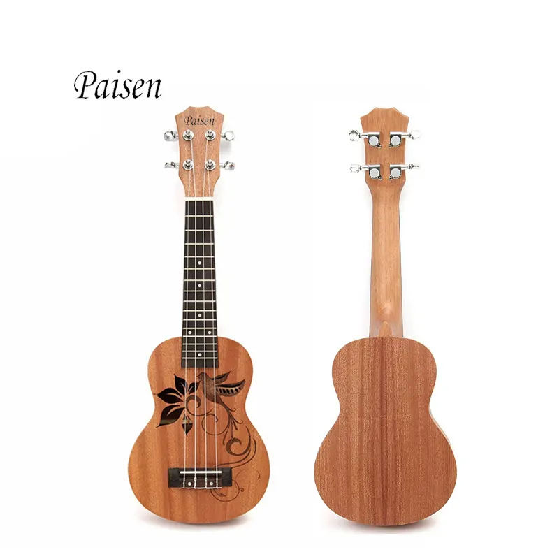 Paisen 21 polegadas soprano Mahogany ukulele ukulele OEM Handmade Ukele Preço Barato