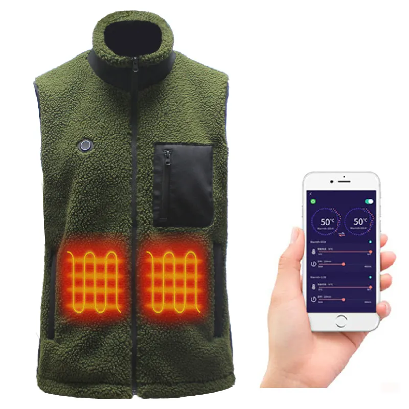 Chaleco de lana de carcasa suave ajustable térmico para hombre, chaquetas, paquete de batería de Banco de energía de 7,4 V para chaleco calefactable, chalecos para mascotas y mujeres