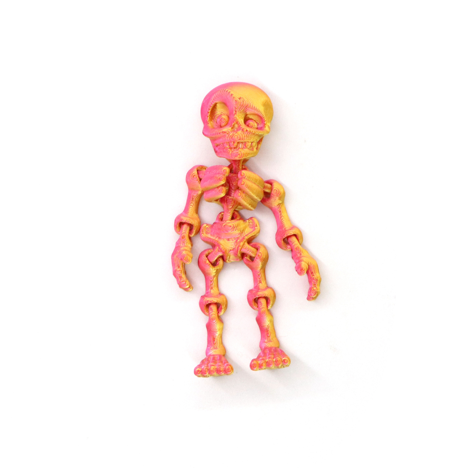 Mini fridge magnet-skull design-red-to-gold gradient