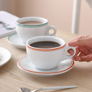 Eski kırmızı yeşil iplik kahve kupa yaratıcı Cappuccino fincan ve çay tabağı Set - Product Image 5