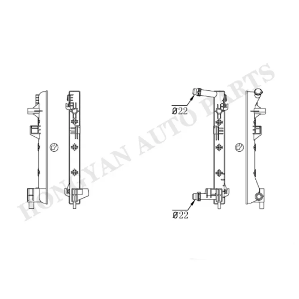 Copertura del radiatore/Serbatoio di acqua pa66 gf30 per golf 4 volkswagen