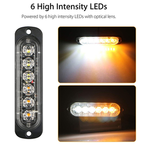 12V 24V <strong>6</strong> <strong>LED</strong> Strobe Lights Vehicles Trucks Emergency Strobe Lights <strong>Kit</strong> 12V -24V Beacon Warning Hazard Flash Strobe Lights - Product Image 4