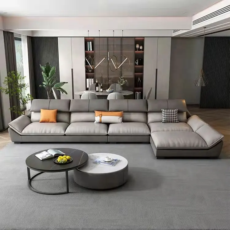 AIRFFY OEM/ODM современный модульный секционный роскошный l-образный диван-набор кожаный диван в итальянском стиле диван мебель для гостиной