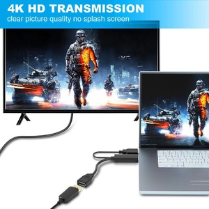 4K 60hz HDMI至显示端口转换器适配器电缆，带USB电源，HDMI至DP适配器，适用于配备HDMI的系统