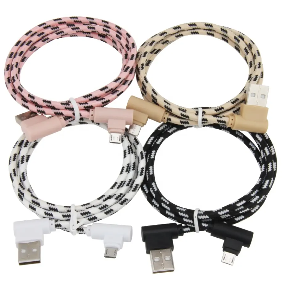 90 Graden 5Pin Snelle Charge Sync Data Kabels Micro Usb Oplaadkabel 1M V8 Microusb Charger Wire Voor Htc samsung Android Telefoon