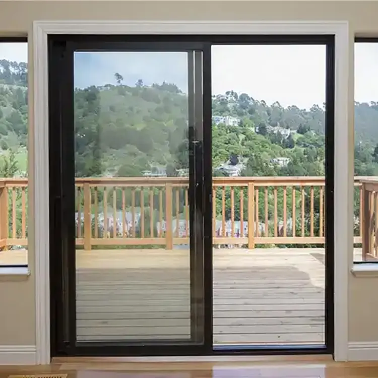 Vedere attraverso il patio porta scorrevole in vetro temperato porta scorrevole sistema resistente automatico porta scorrevole