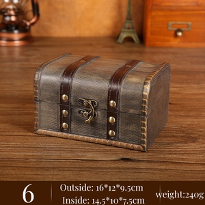 Avrupa vintage depolama ahşap kutu ile ambalaj mücevher kutusu el yapımı kişilik koleksiyonu hediye organizatör fotoğraf sahne kilit - Product Image 6