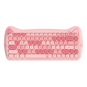 Best Mini Laptop Wireless <strong>Bluetooth</strong> <strong>Keyboard</strong> Ergonomics Quick Response 2.4G Cute Cartoon Cat Computer <strong>Keyboard</strong> <strong>for</strong> Laptop Tablet - Product Image 1