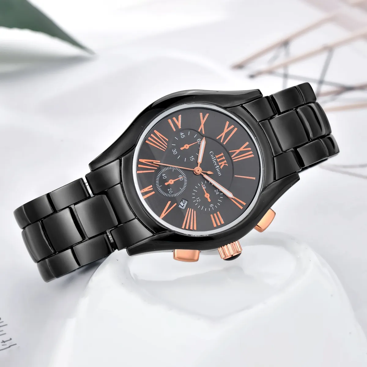 Оптовая продажа, IIK коллекция, водонепроницаемость 30 м, логотип под заказ, кварцевые наручные часы Oem, китайские часы для мужчин