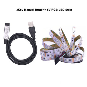 LED Strip USB 5V 5เมตรถึง4ขาเชื่อมต่อพร้อมรีโมทคอนโทรล LED - Product Image 2