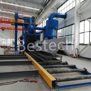 Automatic Steel Pipe Tube H Beam Steel Structure Roller Conveyor <strong>Tunnel</strong> Pass Through Type <strong>Shot</strong> <strong>Blasting</strong> <strong>Machine</strong>