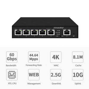 10G Uplink 6 portlu 2.5G POE Ethernet WEB yönetilen anahtar desteği VLAN QoS IGMP - Product Image 3