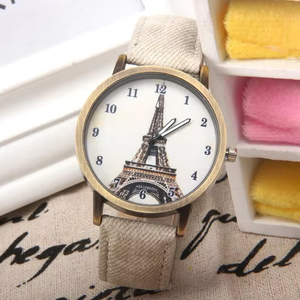Retro roma ölçekli demir kule desen Quartz saat erkekler ve kadınlar için sınır ötesi popüler rahat tarzı öğrenciler için - Product Image 1