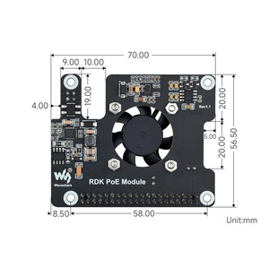 Power Over Ethernet-Erweiterungs karte für Onboard-Lüfter RDK X5 mit Metall kühlkörper unterstützt 802.3af/At Network Standard - Product Image 6