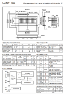 2004A Lcd 20 X4 Stn-Zeichen anzeige modul Gelbgrün-Modus 4/8-Bit-6800-Schnittstelle 16-poliger Anschluss 20 X4 Lcd-Zeichen modul - Product Image 3