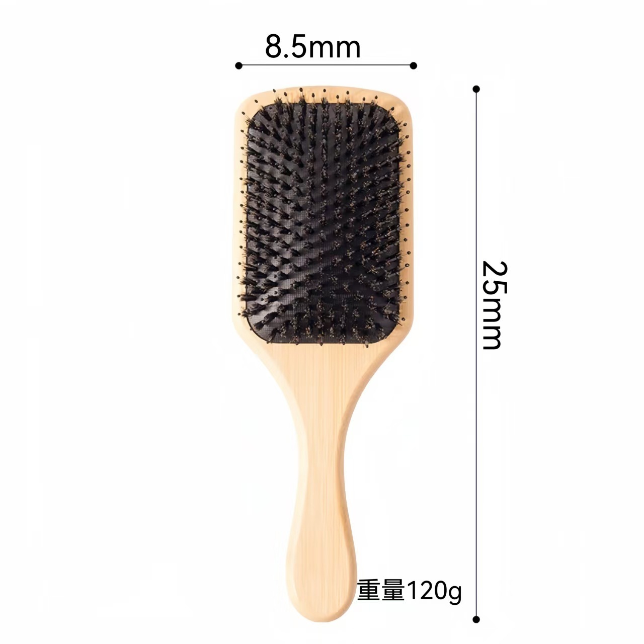 Square Bamboo Hair Bristle Cushion Comb