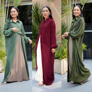 女性の服中東マレーインドネシアのプリーツドレスイスラム教徒のローブ