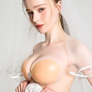 Ultrathin Double <strong>Triple</strong> Skin Tone Adhesive <strong>Bra</strong> 100% Silicone Matte Invisible <strong>Bra</strong> for Women Silicone Nipple <strong>Bra</strong> Inserts - Product Image 3