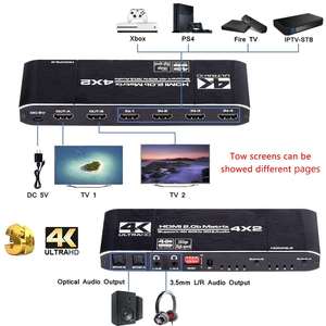 SYONG 4K x 2K 3D 4 Eingang 2 Ausgang HDMI Matrix 4x2 Video Switcher Unterstützung 1080P HDMI 4 In 2 Out HDMI Splitter mit Fernbedienung