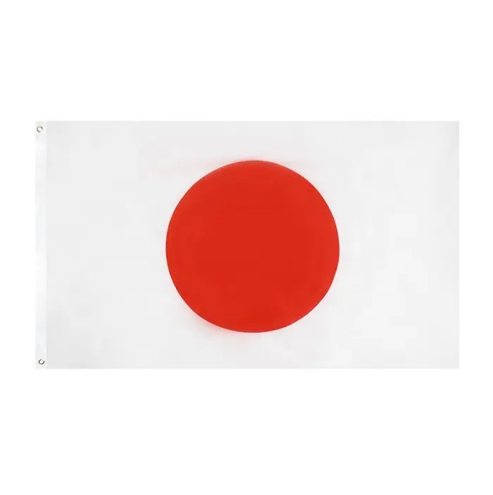Banderas nacionales japonesas de poliéster con arandelas de latón, bandera japonesa de 3x5 pies, Color vivo y a prueba de decoloración, precio de fábrica