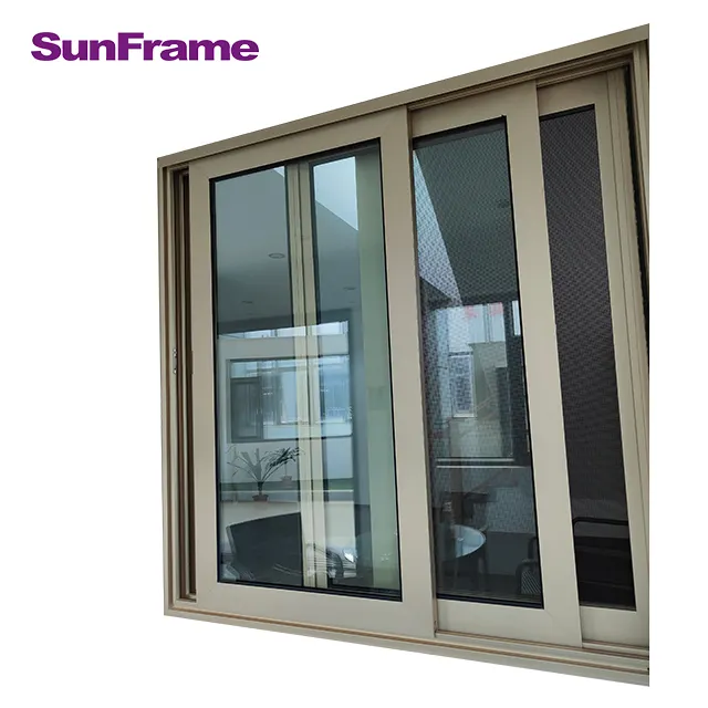 Ascenseur de porte coulissante en verre triple personnalisé porte-fenêtre coulissante robuste grande vision portes en aluminium à rupture thermique