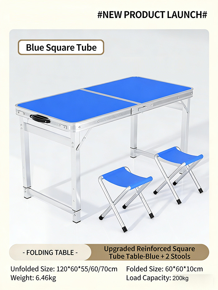 Pieds de table Blue-Square - 2 tabourets pliables