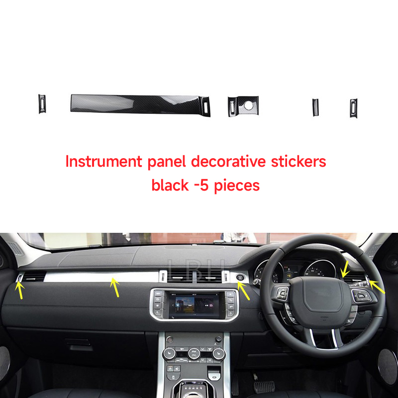 Adhesivos decorativos para panel de instrumentos negro -5 piezas