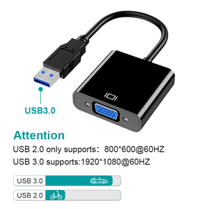 Convertidor de adaptador USB a VGA Pantalla de salida VGA de entrada USB 2,0 con cable de audio USB a VGA - Product Image 4