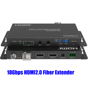 18Gbps <strong>HDMI</strong> Over Optical Fiber Extender with Audio Extracting Supports Loop <strong>Output</strong>, Audio Embeding and EDID Function - Product Image 3