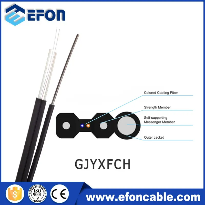 Ftth Cable Free Samples GJYXCH GJYXFCH FTTH Drop Cable Self Supporting 1/2/4 Cores Optic Fiber Flat Cable